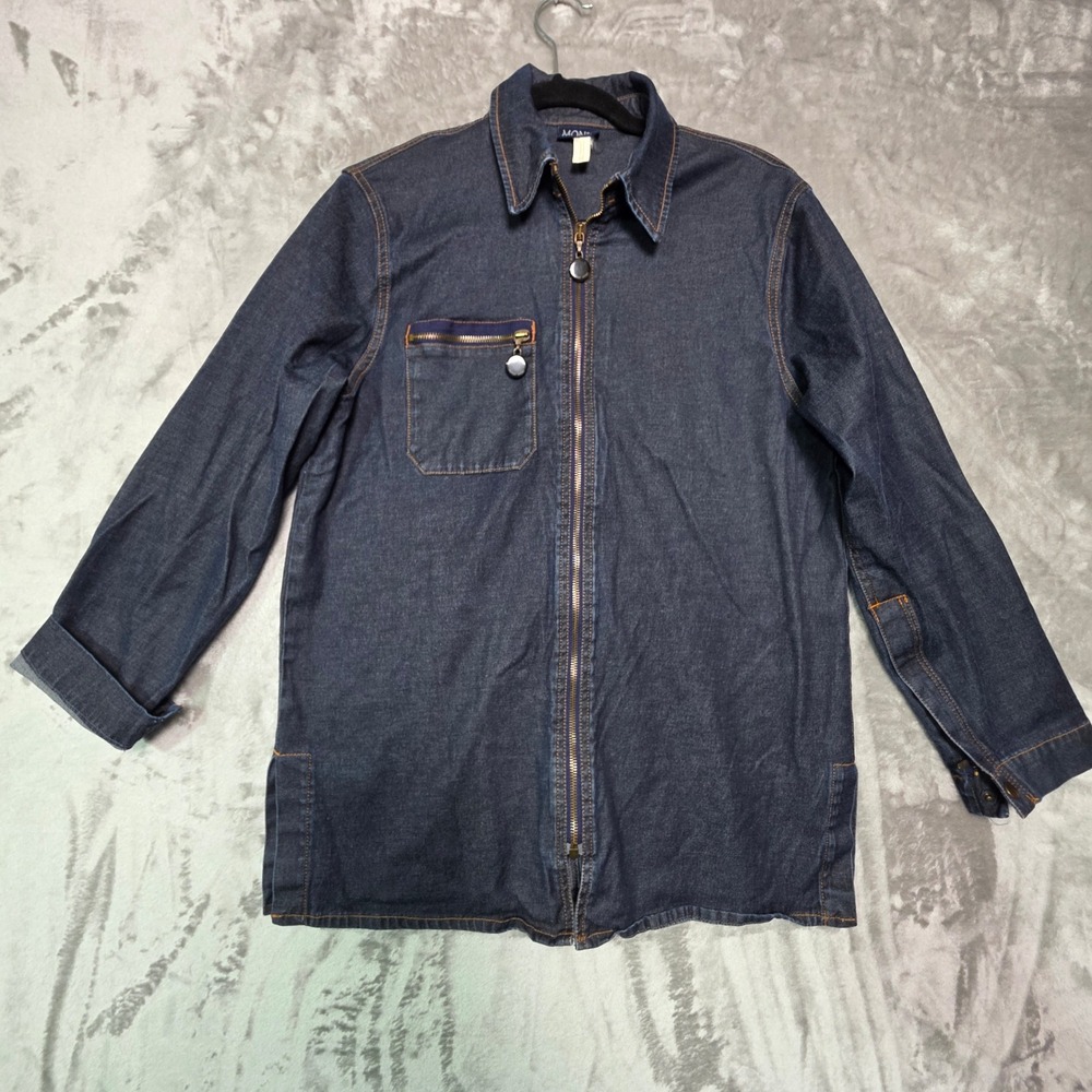 Mondi Sport Vintage Denim Jacket Dark Wash Zip Front Made in Germany Size 38